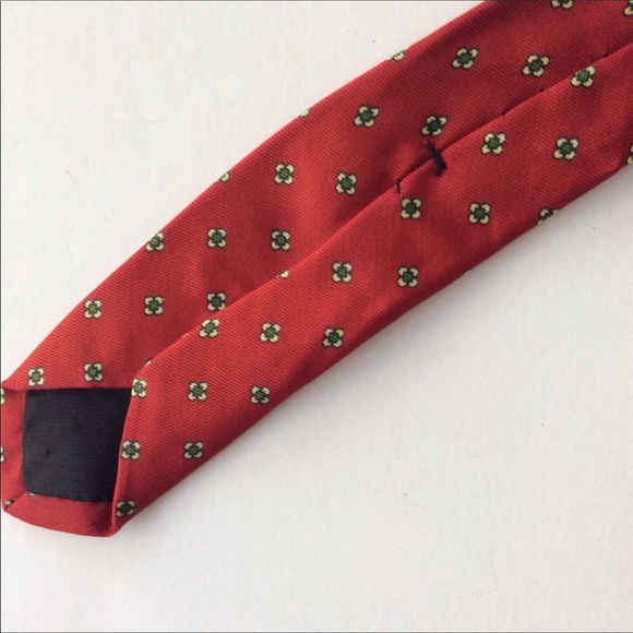TOMMY HILFIGER SILK TIE RED DIAMONDS - Picture 5 of 7